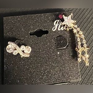 One Gold Plated  Star Cuff Earrings for Women Cartilage Ear Cuff CZ